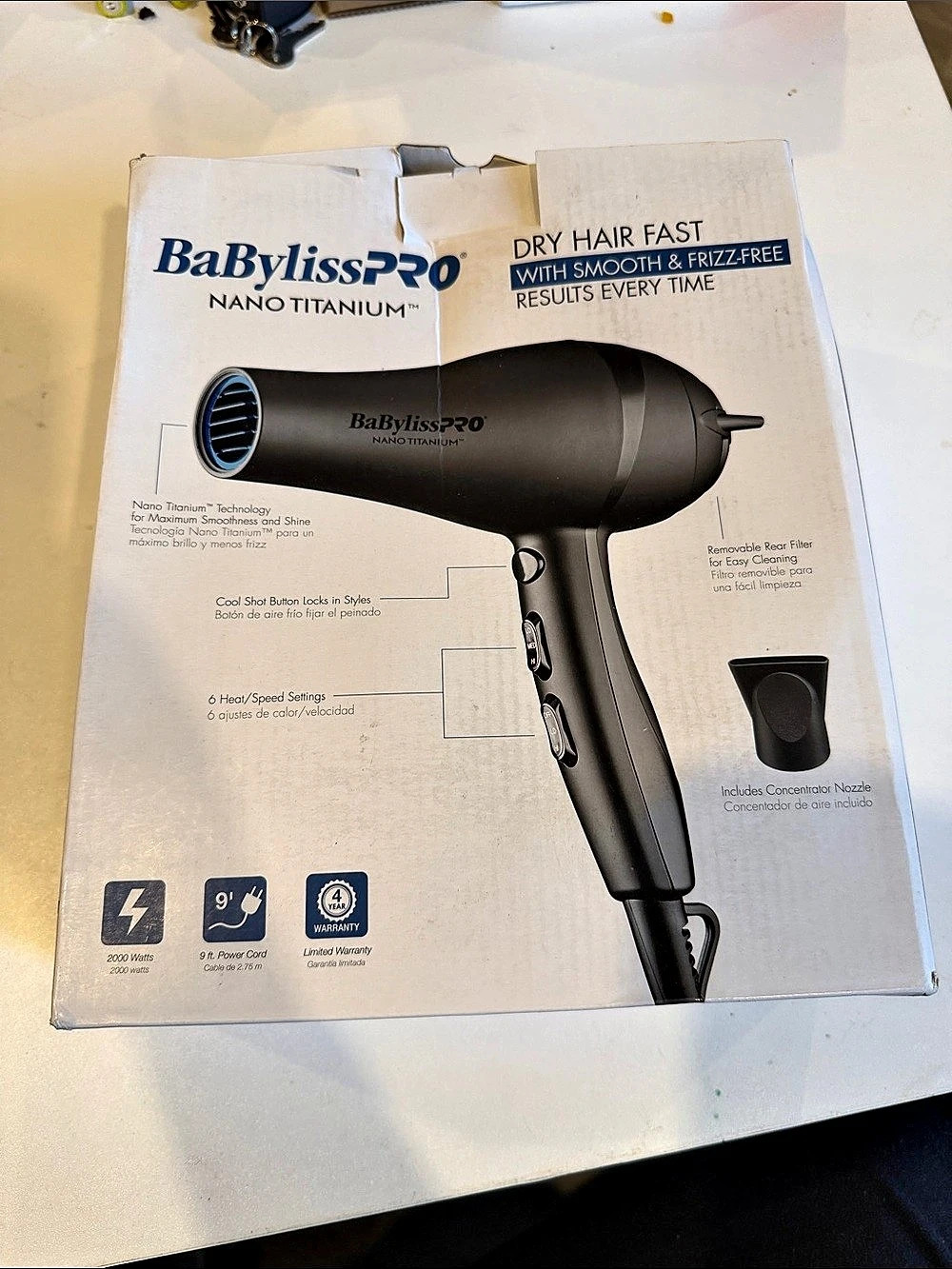 BaBylissPRO Porcelain Ceramic Carrera Professional Hair Dryer BNIB